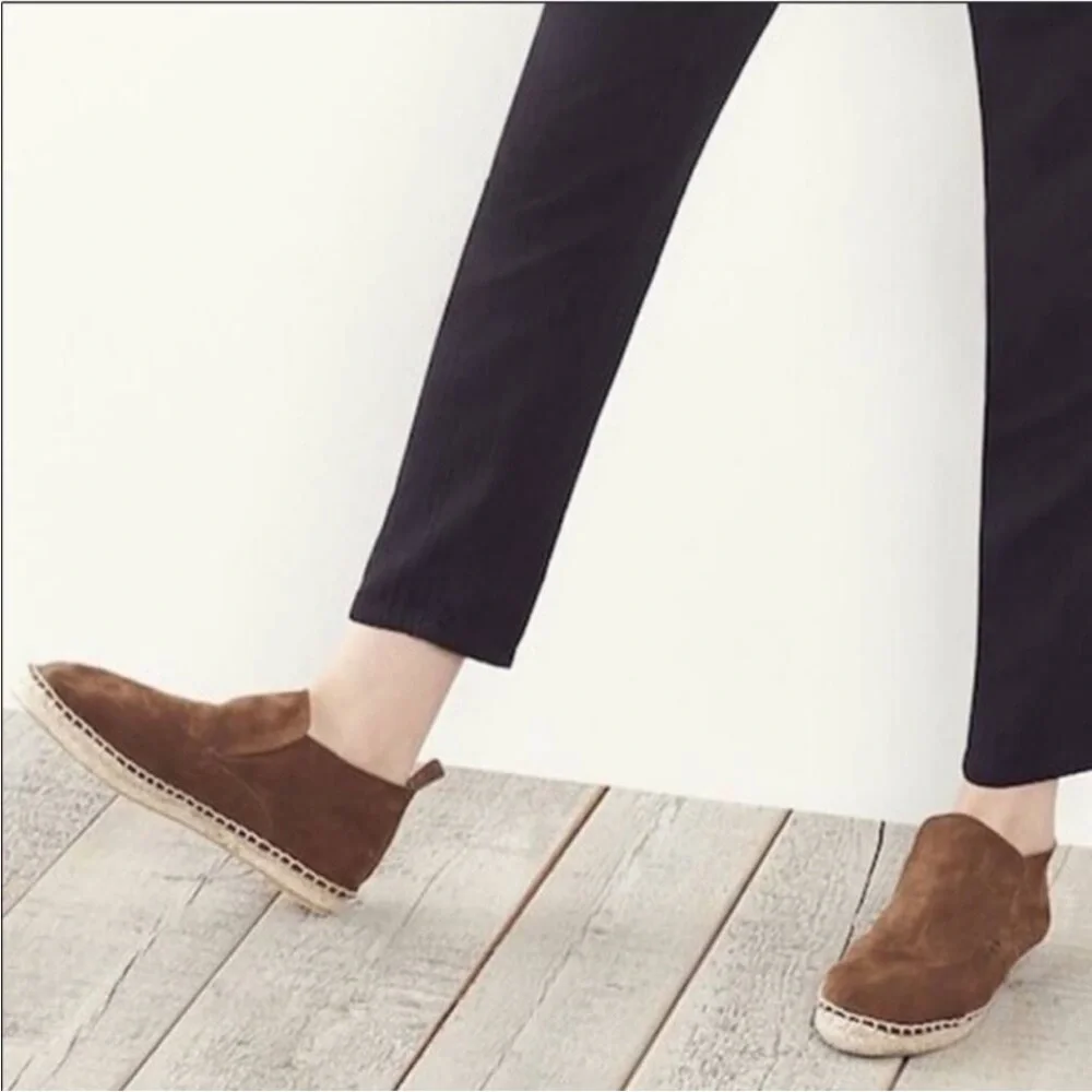 Vince Ronan Soft Unstructured Brown Suede Espadrille Loafer Boots 10 Minimalist